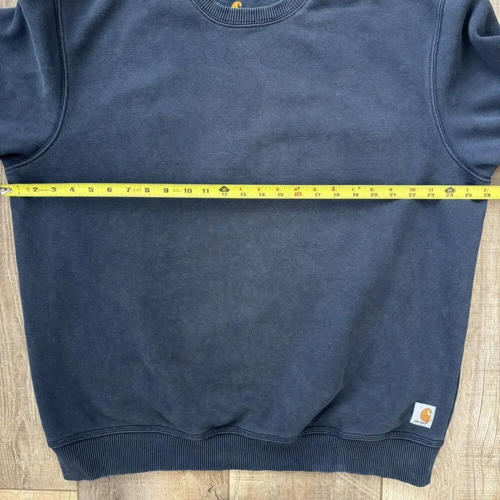 Carhartt Original Fit Navy Crewneck Pullover Sweatshirt Size L Gorpcore Workwear - Picture 11 of 11